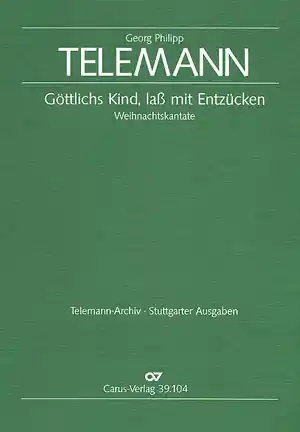 Kostenloser Versand Göttlichs Kind, laß mit Entzücken TWV1:1020a für mittlere Singstimme, Trp (Ob), Vl und Bc