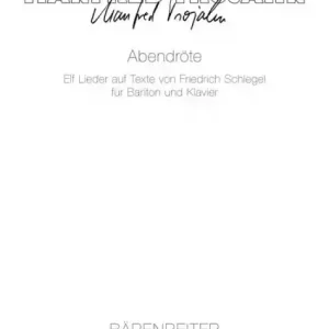 Abendröte für Bariton und Klavier Jetzt Bestellen