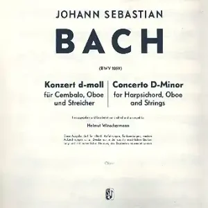 Konzert d-Moll BWV1059 für Cembalo, Oboe und Streichorchester Abverkauf