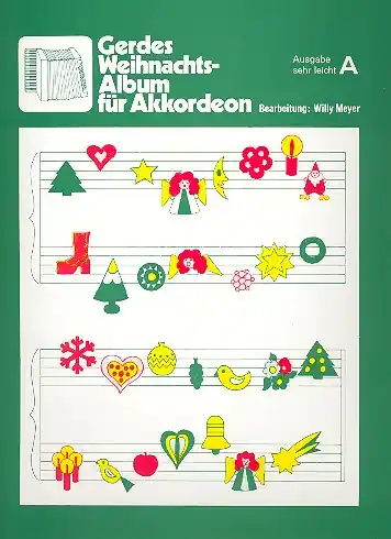 Gerdes Weihnachtsalbum Ausgabe A für Akkordeon ab 12 Bässen (sehr leicht) Gratis Versand
