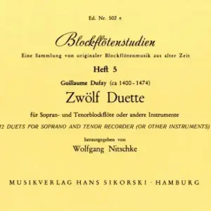 Zertifiziert Blockflötenstudien Band 5 12 Duette