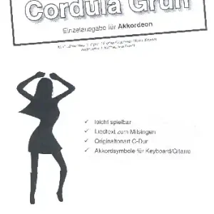 Cordula Grün für Akkordeon (mit Text und Akkorden) Aktuell