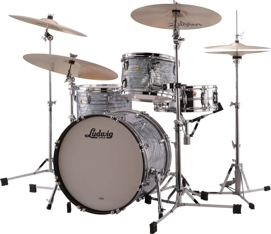 Ludwig L84023AX52 Classic Maple Downbeat - Sky Blue Pearl Highlight