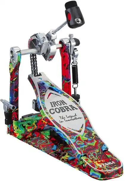 Gratis Versand Tama HP900PMPR Iron Cobra Power Glide Single Pedal - Marble Psychedelic Rainbow Finish