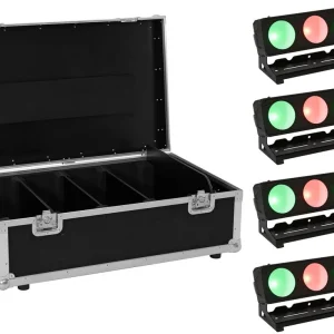 EUROLITE Set 4x LED PMB-4 COB QCL 30W Leiste + Case Super-Preis