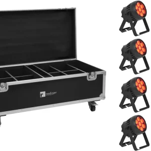 EUROLITE Set 8x AKKU IP PAR 7 QCL CRMX MK2 + Case mit Ladefunktion Sonderangebot