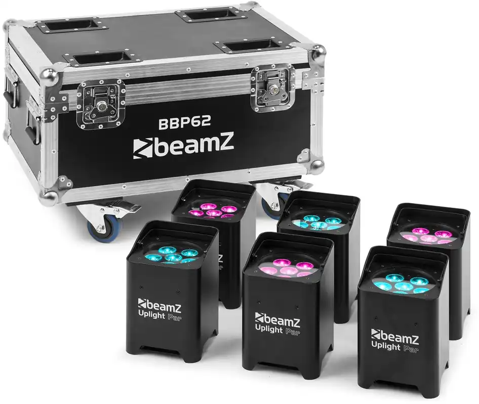 Neue Ware beamZ Pro BBP62 Uplighter Set (In/Outdoor) , 6-teilig im Flightcase mit Ladegerät