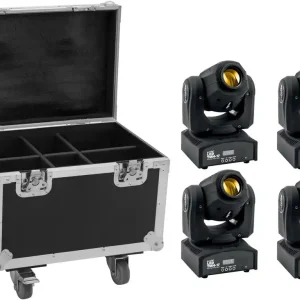 EUROLITE Set 4x LED TMH-17 Spot + Case mit Rollen Billig