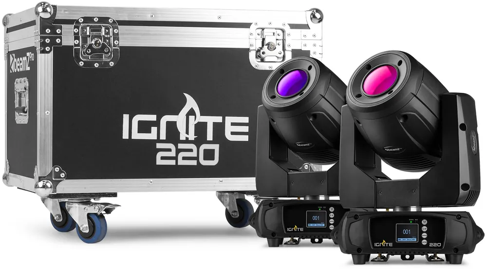Knallerangebot beamZ Pro IGNITE220 LED Spot Moving Head 2 Stück im Flightcase