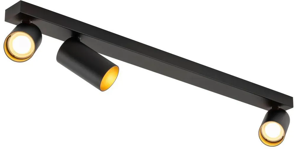 Bestpreis SLV KAMI, Deckenaufbauleuchte, 3x max. 10W, GU10, schwarz/gold