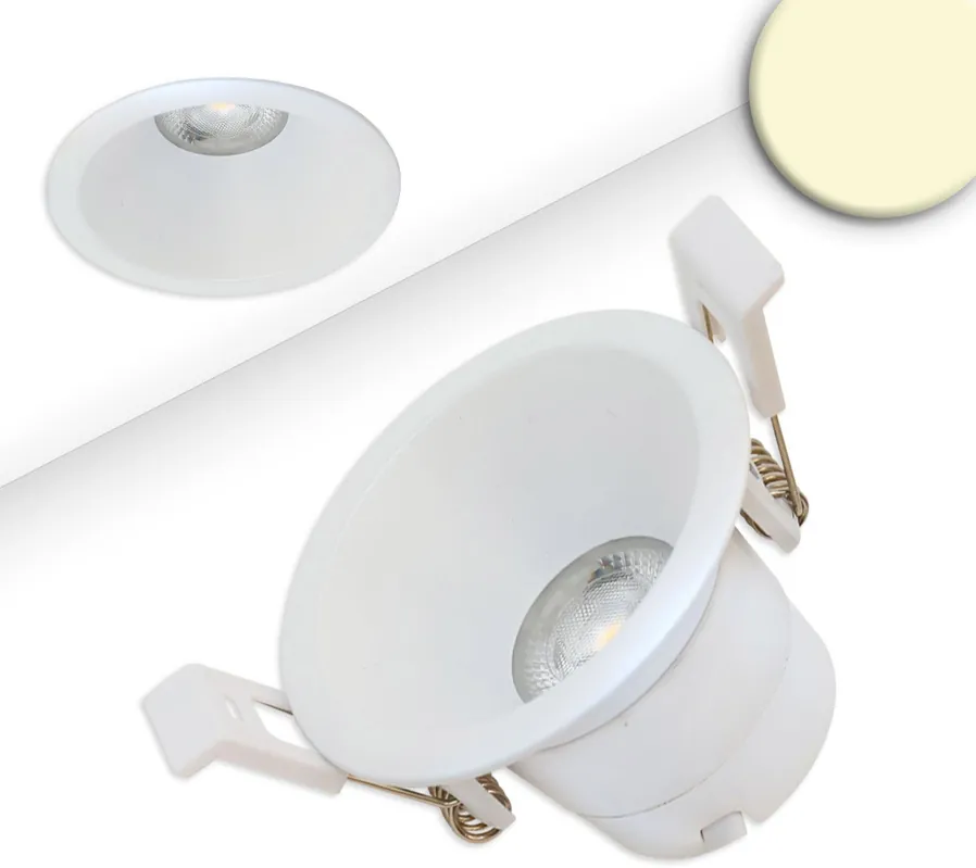 ISOLED LED Einbaustrahler BACK60-68, weiß matt, rund, 5W, CRI90, 2700K, rückversetzt, UGR Neu
