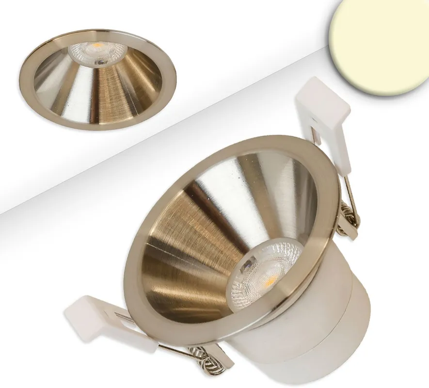 ISOLED LED Einbaustrahler BACK60-68, nickel geb., rund, 5W, CRI90, 3000K, rückversetzt, UGR Wochenendangebot