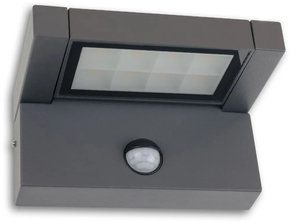 ISOLED LED Wandleuchte mit einstellbarem PIR Bewegungs-/Helligkeitssensor, 12W, IP65, schwenkbar Preisknaller