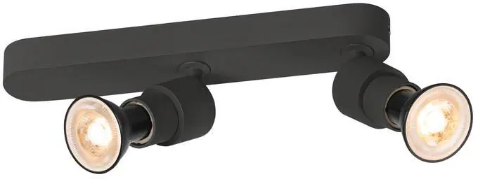 Schneller Versand SLV PURI 2.0 Basic, Wand- und Deckenaufbauleuchte, asymmetrisch, rund, 2 x max. 6W GU10, schwarz
