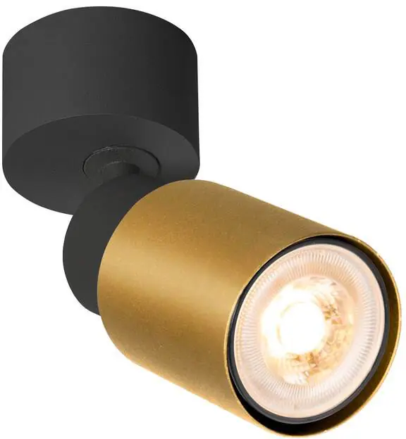 Direktkauf SLV PURI 2.0 Tube, Wand- und Deckenaufbauleuchte, 1x max. 6W GU10, schwarz / gold