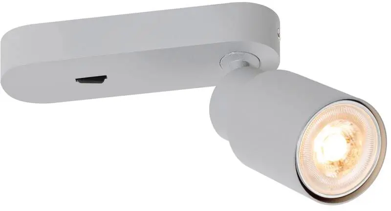 SLV PURI 2.0 Tube, Wand- und Deckenaufbauleuchte, Schalter, rechteckig, 1x max. 6W GU10, grau Versand Am Gleichen Tag