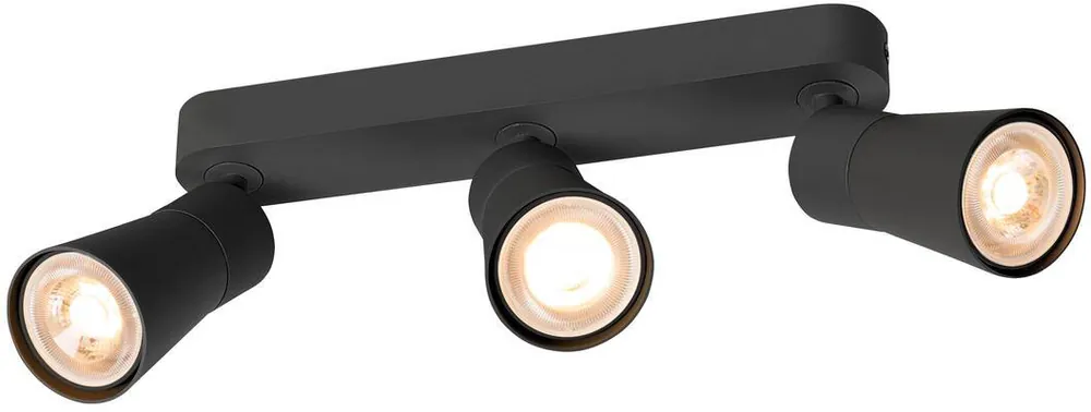 SLV PURI 2.0 Cone, Wand- und Deckenaufbauleuchte, long, 3 x max. 6W GU10, schwarz Expressversand