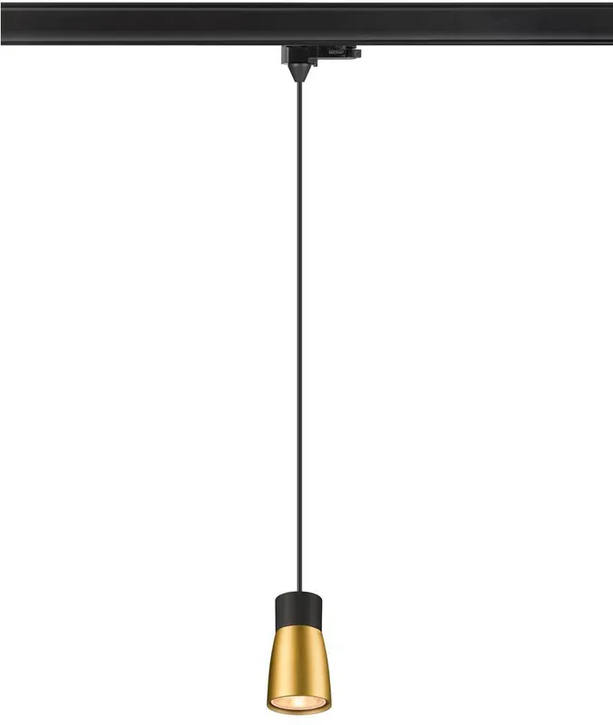 Markenware SLV PURI 2.0 Dome, 3~ Pendelleuchte, GU10, Pendellänge 200cm, 1x max. 6W, schwarz / gold