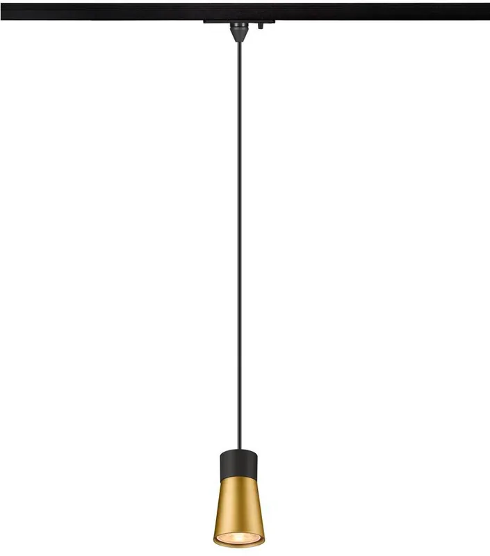 Angebot SLV PURI 2.0 Cone, 1~ Pendelleuchte, GU10, Pendellänge 200cm, 1x max. 6W, schwarz / gold