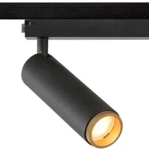 Aktuell SLV GRIP! M, 1~ Spot, zylindrisch, 2000-3000K, 15W, Dim-to-Warm, PHASE, 42°, schwarz / gold