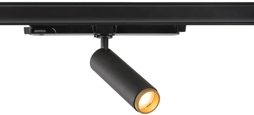 Neue Kollektion SLV GRIP! M, 3~ Spot, zylindrisch, 3000K, 20W, DALI, Touch, 42°, schwarz / gold