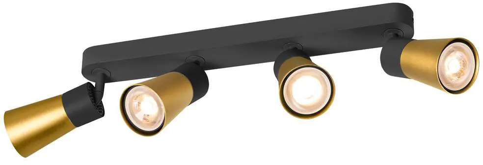 Direktkauf SLV PURI 2.0 Cone, Wand- und Deckenaufbauleuchte, long, 4 x max. 6W GU10, schwarz / gold