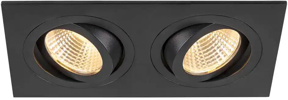 SLV NEW TRIA® 155, Deckeneinbauleuchte, quadratisch, 3000K, zweiflammig, PHASE, 38°, schwarz Solange Der Vorrat Reicht