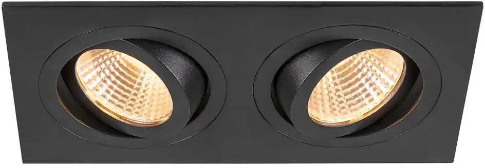 SLV NEW TRIA® 155, Deckeneinbauleuchte, quadratisch, 2700K, zweiflammig, PHASE, 38°, schwarz Neuheit