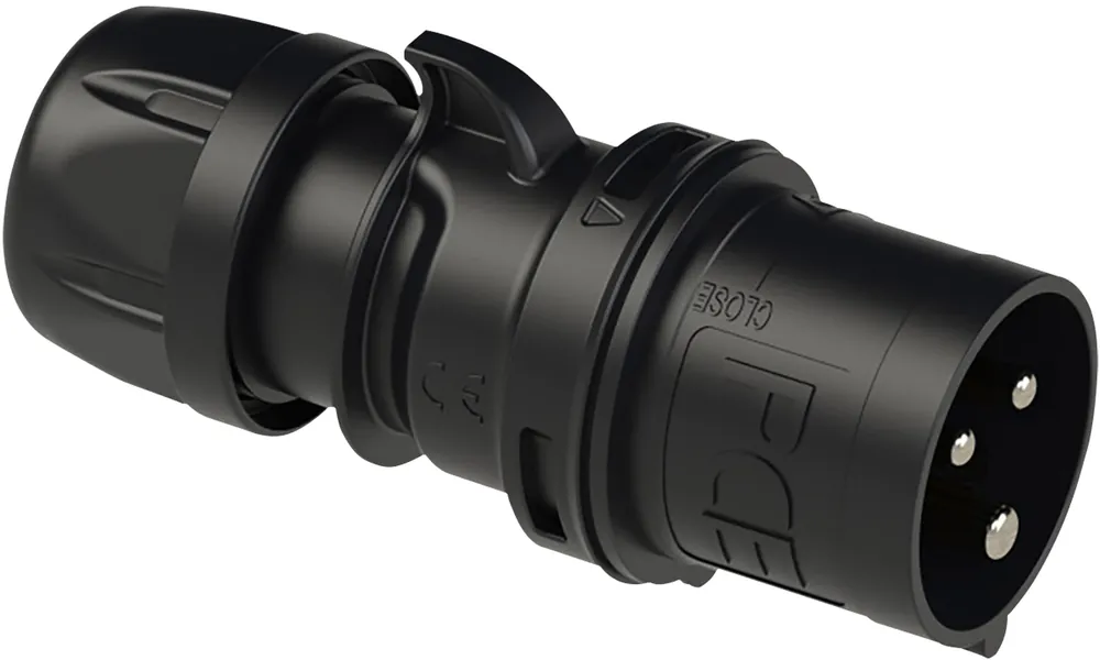 PCE CEE 32 A/240 V 3-poliger Stecker, schwarz – SHARK-Serie Kracherpreis