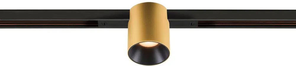 SLV FIXT-IT!, 48V, DALI, rund, Standard track, Spot, 2700K, 6.6 W, 36°, gold / schwarz Highlight