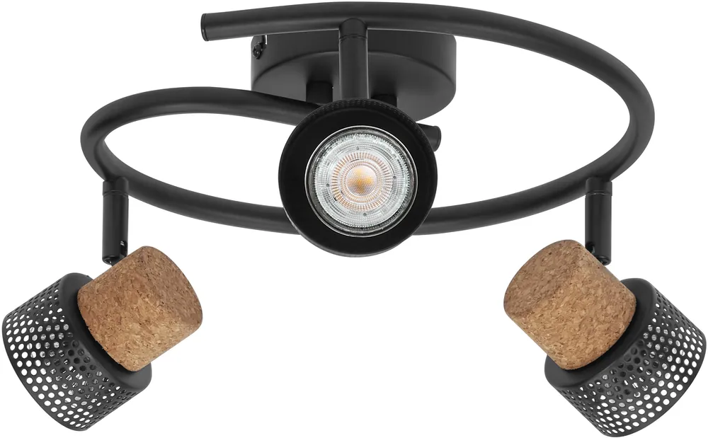 Ausverkauf LEDVANCE Decor Spot Cork GU10 Schwarz Spiral 3x3,4W 927 DIM