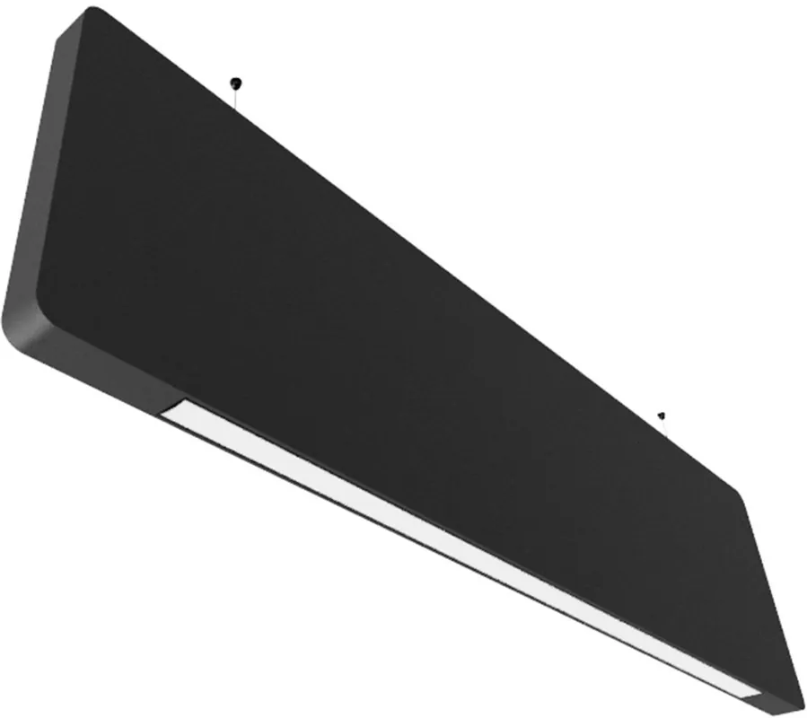 Zertifiziert ISOLED Akustik-Pendel-BAFFEL LAMP30HID 59W schwarz, 1500mm, prismatisch, Sys-Pro Funk dimmbar