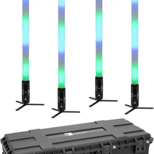 Angebot EUROLITE Set 4x AKKU IP Pixel Tube 360° PRO CRMX + Kunststoffcase