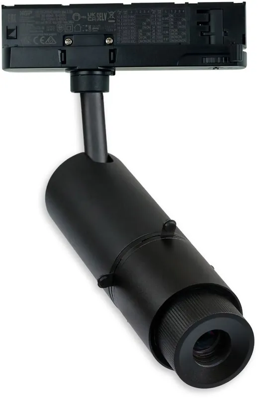 Highlight ISOLED 3-Phasen Schienen-Konturenstrahler SHAPE, 20W, 30° schwarz matt, 4000K, CRI90, DALI dimmbar