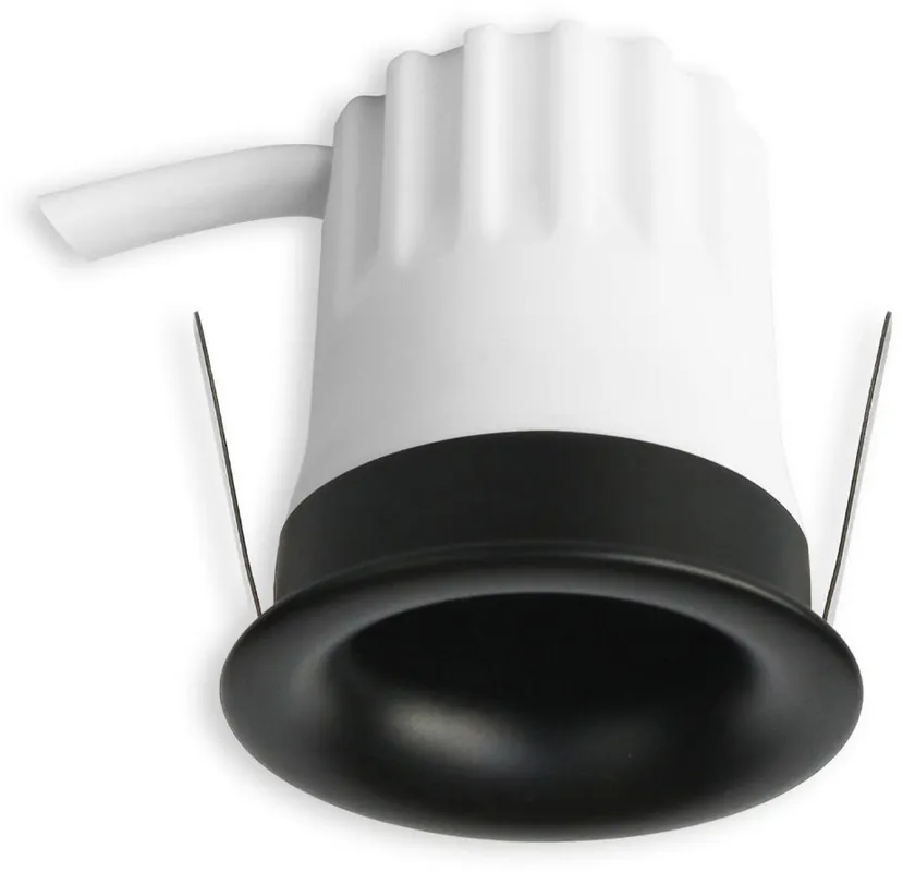Direktkauf ISOLED LED Einbaustrahler BACK32, schwarz matt, rund, 5W, CRI90, 3000K, rückversetzt, Honeycomb