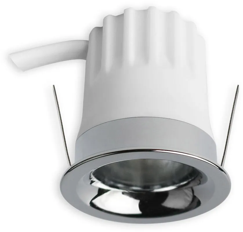Heißes Angebot ISOLED LED Einbaustrahler BACK32, alu glänzend, rund, 5W, CRI90, 3000K, rückversetzt, Honeycomb