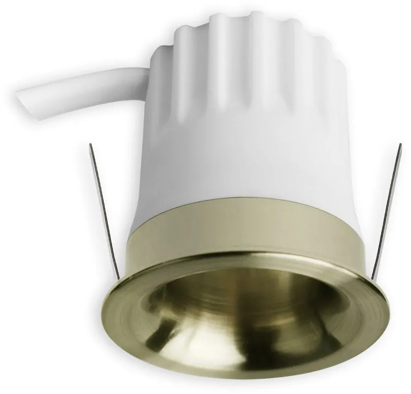 Bestseller ISOLED LED Einbaustrahler BACK32, messing geb., rund, 5W, CRI90, 3000K, rückversetzt, Honeycomb