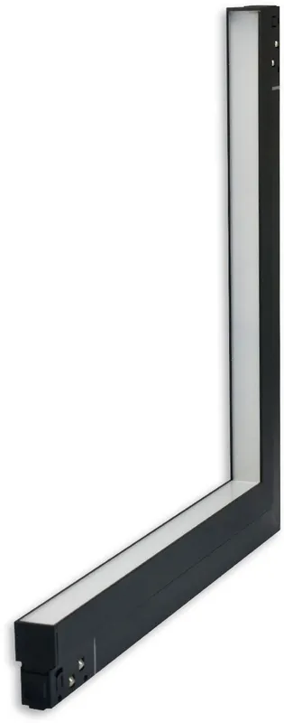 Zertifiziert ISOLED Track48 Eckleuchte vertikal schwarz, 20W, 120°, 48V DC, 1800-4000K,CRI90, Line+, DALI DT8