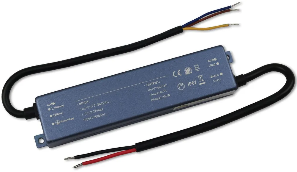 Schneller Versand ISOLED LED Trafo 48V/DC, 200W, IP67, ultraflach
