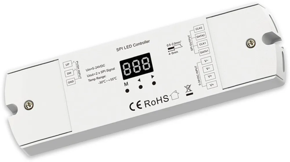 Kracherpreis ISOLED LED Dual-Push-SPI-Controller für 8-960 Pixel sequenziell, 5-24V DC, 15A