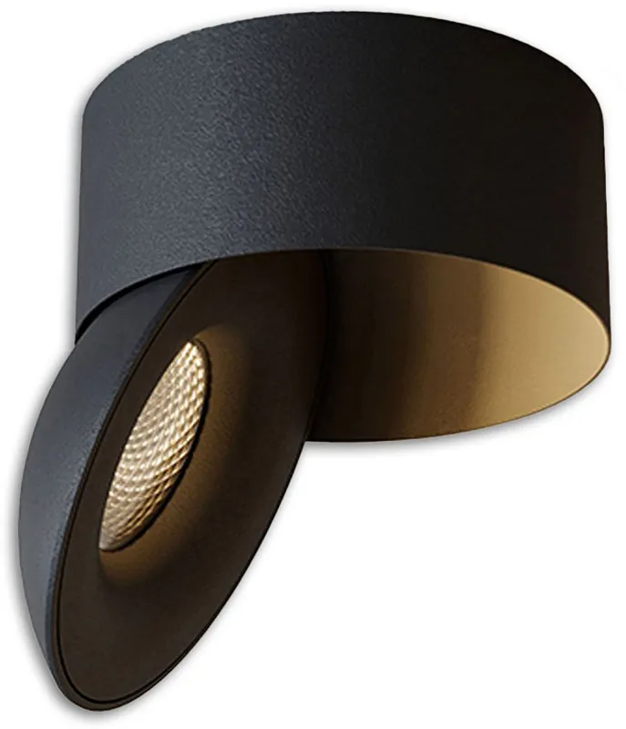 Finale Aktion ISOLED LED Aufbauleuchte Sphere schwarz/schwarz, 2700K, 10W, CRI90, dimmbar