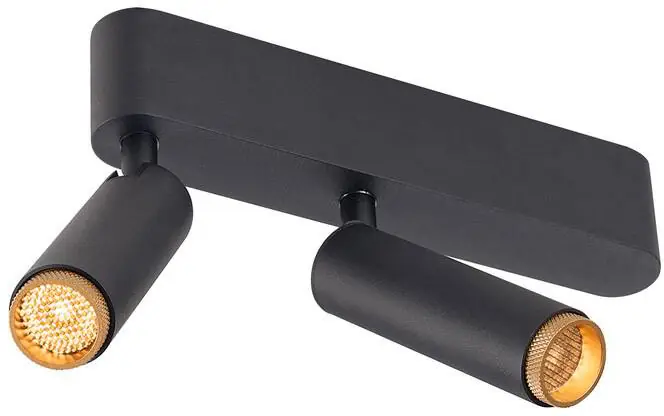 Saisonangebot SLV GRIP! S, Deckenaufbauleuchte, double, PHASE, 2700 K, 21 W, 29°, schwarz / gold