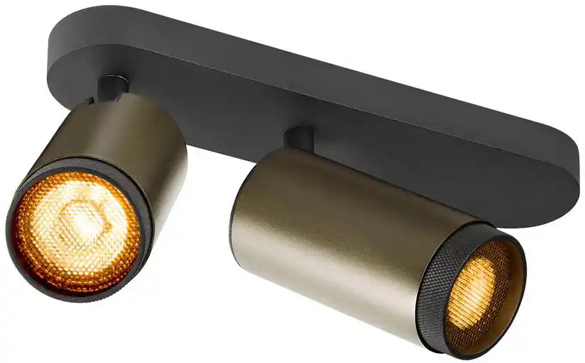 Echt SLV GRIP! L, SPOT CL, double, QPAR51, Deckenaufbauleuchte, zylindrisch, 2 x max. 6 Watt, bronze