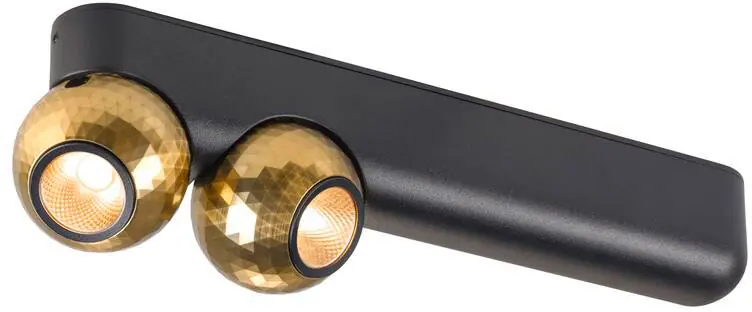 SLV DYSKO, Wand- und Deckenaufbauleuchte, double, PHASE, 2700K, 13 W, 36°, schwarz / gold Markenprodukt