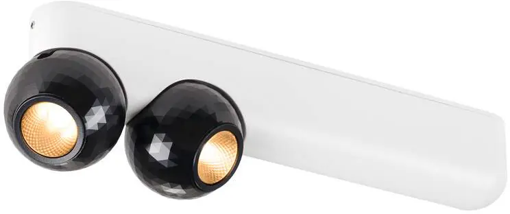 SLV DYSKO, Wand- und Deckenaufbauleuchte, double, PHASE, 2700K, 13 W, 36°, weiß / schwarz Zertifiziert
