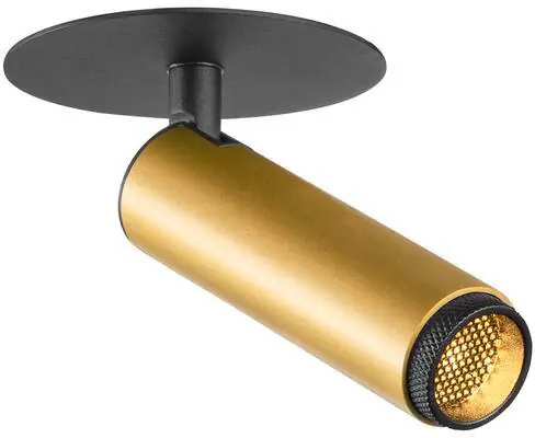 Schnäppchen SLV GRIP! S, Deckeneinbauleuchte, PHASE, 3000 K, 29°, IP20, zylindrisch, gold / schwarz