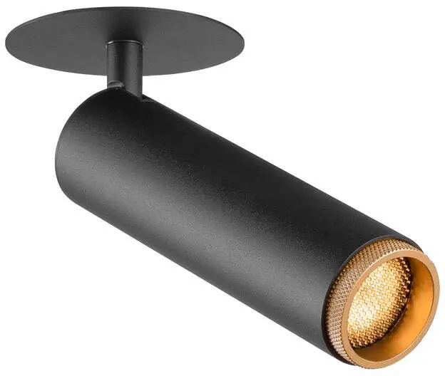 Neu Im Sortiment SLV GRIP! M, Deckeneinbauleuchte, PHASE, 2700 K, 42°, IP20, zylindrisch, schwarz / gold