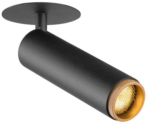 SLV GRIP! M, Deckeneinbauleuchte, PHASE, 3000 K, 42°, IP20, zylindrisch, schwarz / gold Neue Ware