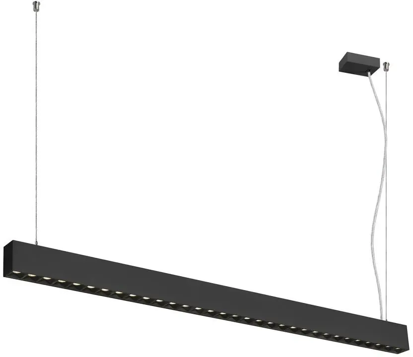 SLV GLENOS® PRO, Pendelleuchte, 1,2m, DALI, UGR16, Pendellänge 210 cm, 4000K, 75°, schwarz Zertifiziert