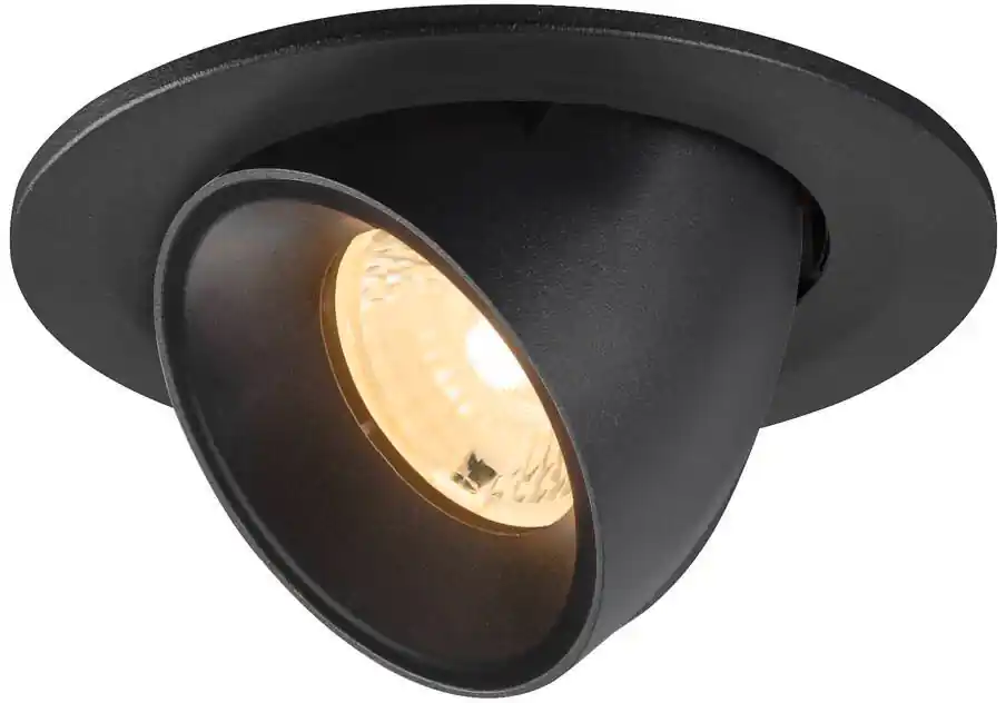SLV NUMINOS® GIMBLE S, Deckeneinbauleuchte, 3000 K, 40°, IP20, rund, schwarz Neue Ware